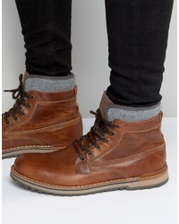 Мужские коричневые кожаные ботинки от Aldo