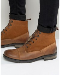 Мужские коричневые кожаные ботинки от Asos