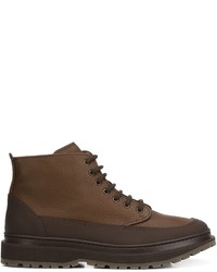 Мужские коричневые кожаные ботинки от Brunello Cucinelli