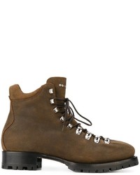 Мужские коричневые кожаные ботинки от DSQUARED2