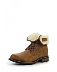 Мужские коричневые кожаные ботинки от Elong