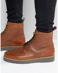 Мужские коричневые кожаные ботинки от Fred Perry