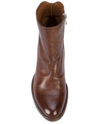 Женские коричневые кожаные ботинки от Officine Creative