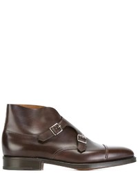 Мужские коричневые кожаные ботинки от John Lobb