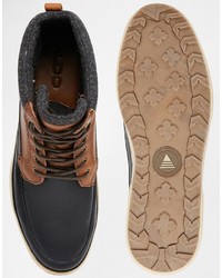 Мужские коричневые кожаные ботинки от Aldo