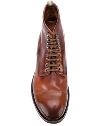 Мужские коричневые кожаные ботинки от Officine Creative