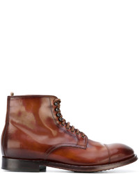 Мужские коричневые кожаные ботинки от Officine Creative