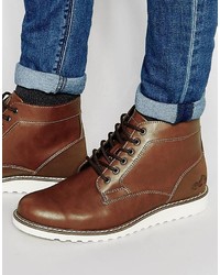 Мужские коричневые кожаные ботинки от Pull&Bear