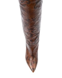 Коричневые кожаные ботфорты от Isabel Marant