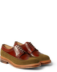 Коричневые кожаные броги от Grenson