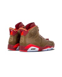 Мужские коричневые кожаные высокие кеды от Jordan