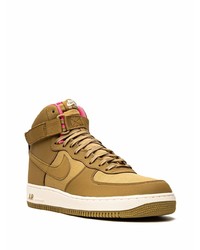 Мужские коричневые кожаные высокие кеды от Nike