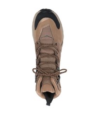 Мужские коричневые кожаные высокие кеды от Hoka One One