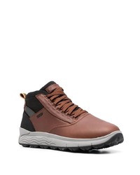 Мужские коричневые кожаные высокие кеды от Geox