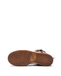 Мужские коричневые кожаные высокие кеды от Nike