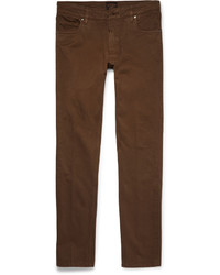 Мужские коричневые кожаные джинсы от Tod's