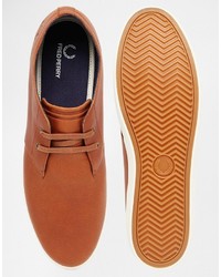 Мужские коричневые кожаные кеды от Fred Perry
