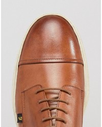 Мужские коричневые кожаные кеды от Farah