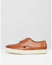 Мужские коричневые кожаные кеды от Farah