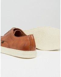 Мужские коричневые кожаные кеды от Farah