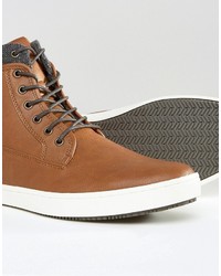 Мужские коричневые кожаные кеды от Aldo