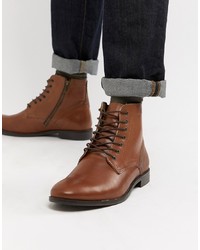 Мужские коричневые кожаные классические ботинки от ASOS DESIGN