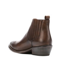 Женские коричневые кожаные ковбойские сапоги от Etro