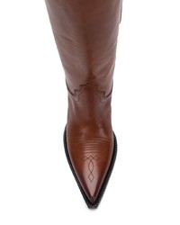 Женские коричневые кожаные ковбойские сапоги от Maison Margiela