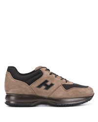 Мужские коричневые кожаные кроссовки от Hogan