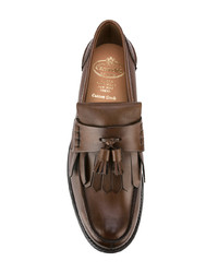 Коричневые кожаные лоферы с кисточками от Church's