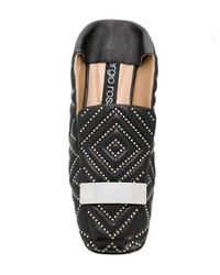 Женские коричневые кожаные лоферы с шипами от Sergio Rossi