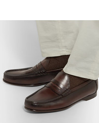 Мужские коричневые кожаные лоферы от Ralph Lauren Purple Label