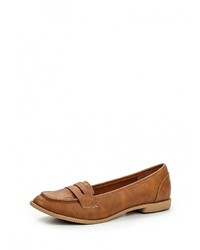 Женские коричневые кожаные лоферы от Dorothy Perkins