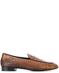 Мужские коричневые кожаные лоферы от Giuseppe Zanotti Design