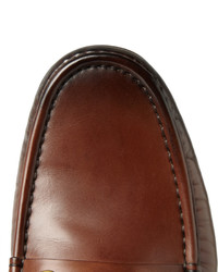 Мужские коричневые кожаные лоферы от Gucci