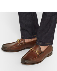 Мужские коричневые кожаные лоферы от Gucci