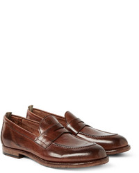 Мужские коричневые кожаные лоферы от Officine Creative
