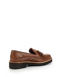 Женские коричневые кожаные лоферы от La Coleccion