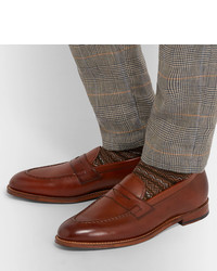 Мужские коричневые кожаные лоферы от Grenson