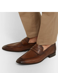 Мужские коричневые кожаные лоферы от Berluti
