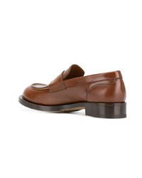 Женские коричневые кожаные лоферы от Santoni
