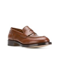 Женские коричневые кожаные лоферы от Santoni