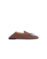 Женские коричневые кожаные лоферы от Sergio Rossi