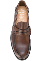 Мужские коричневые кожаные лоферы от Church's