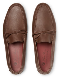 Мужские коричневые кожаные мокасины от Loro Piana
