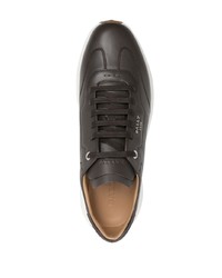 Мужские коричневые кожаные низкие кеды от Bally