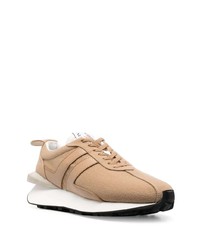 Мужские коричневые кожаные низкие кеды от Lanvin