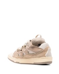 Мужские коричневые кожаные низкие кеды от Lanvin