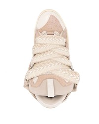 Мужские коричневые кожаные низкие кеды от Lanvin