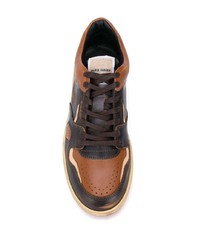 Мужские коричневые кожаные низкие кеды от Ales Grey